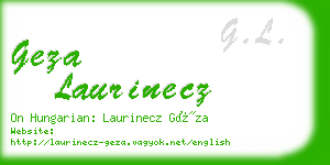 geza laurinecz business card